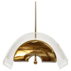 Hollywood Regency Acrylic Ceiling Lamp, Italy 1970s