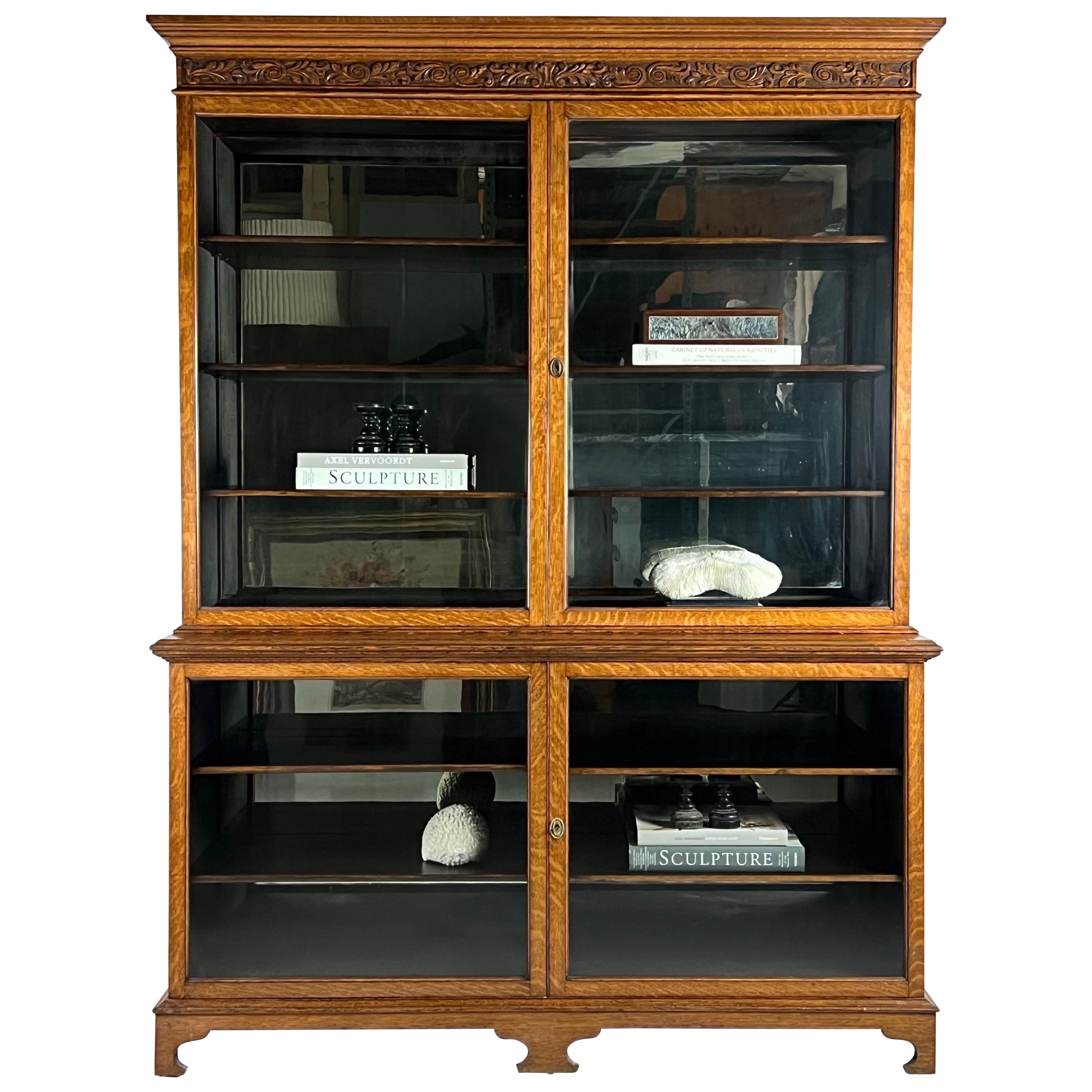 English oak bookcase For Sale