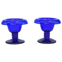 Antique Blue Glass Compotes