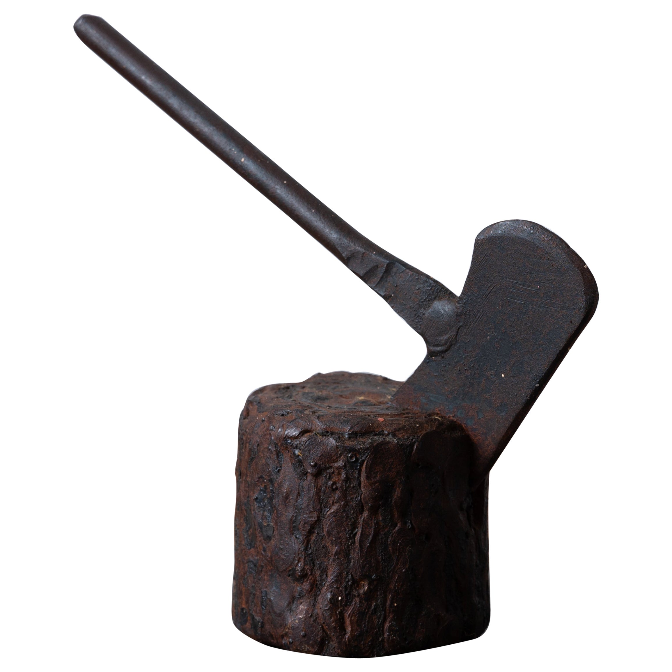 Axe in Stump Cast Iron Paperweight