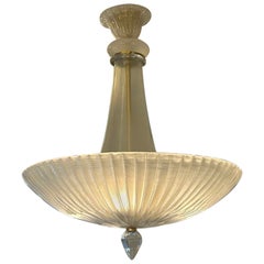 Murano Glass and Brass Chandelier