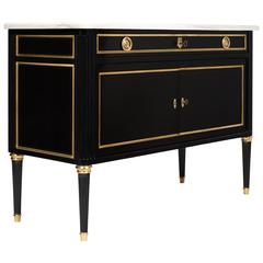 Louis XVI Marble-Top Ebonized Buffet