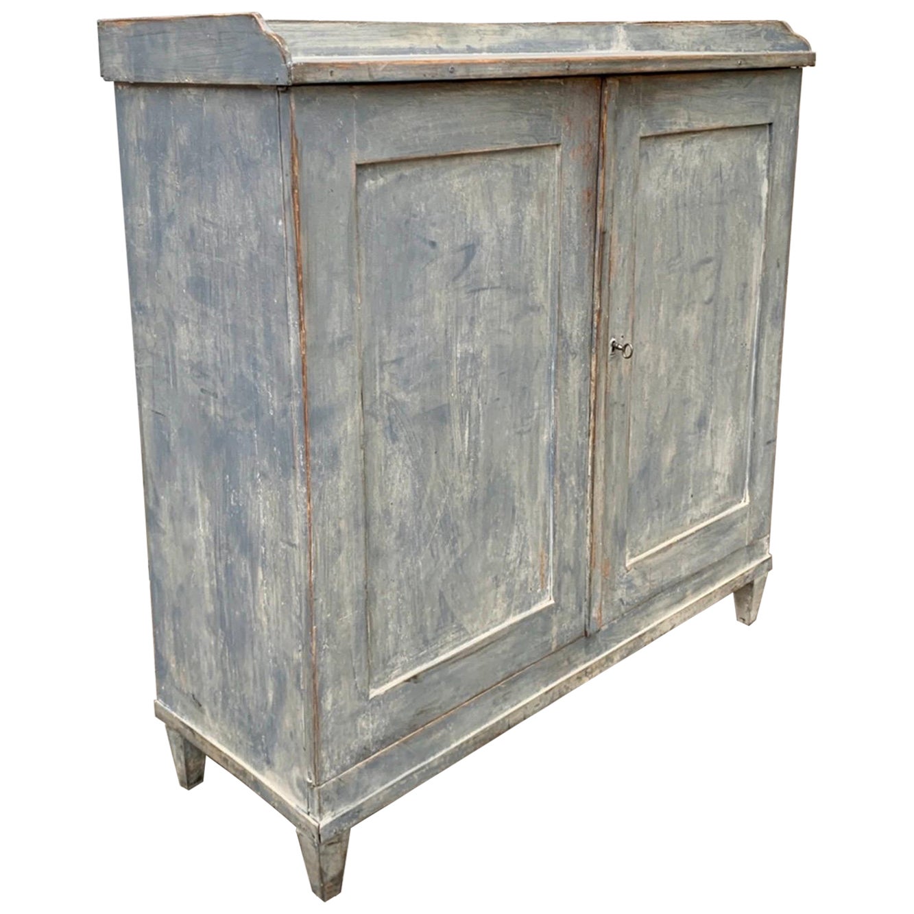 Credenza gustaviana dipinta di blu del XVIII secolo, Svezia