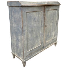 18th Century Blue Painted Gustavian Sideboard, Sweden