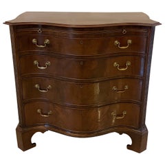 Antique Edwardian Quality Figured Mahogany Serpentine Chest of Drawers