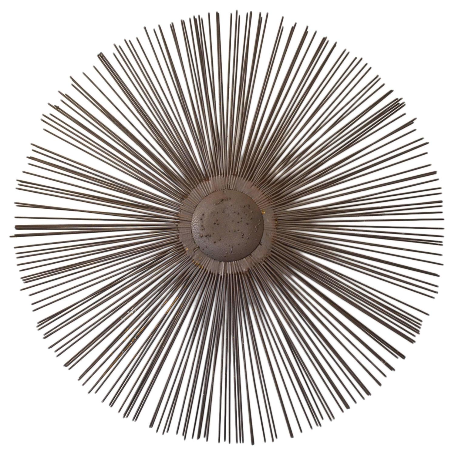 Brutalist Metal Sunburst Wall Sculpture at 1stdibs