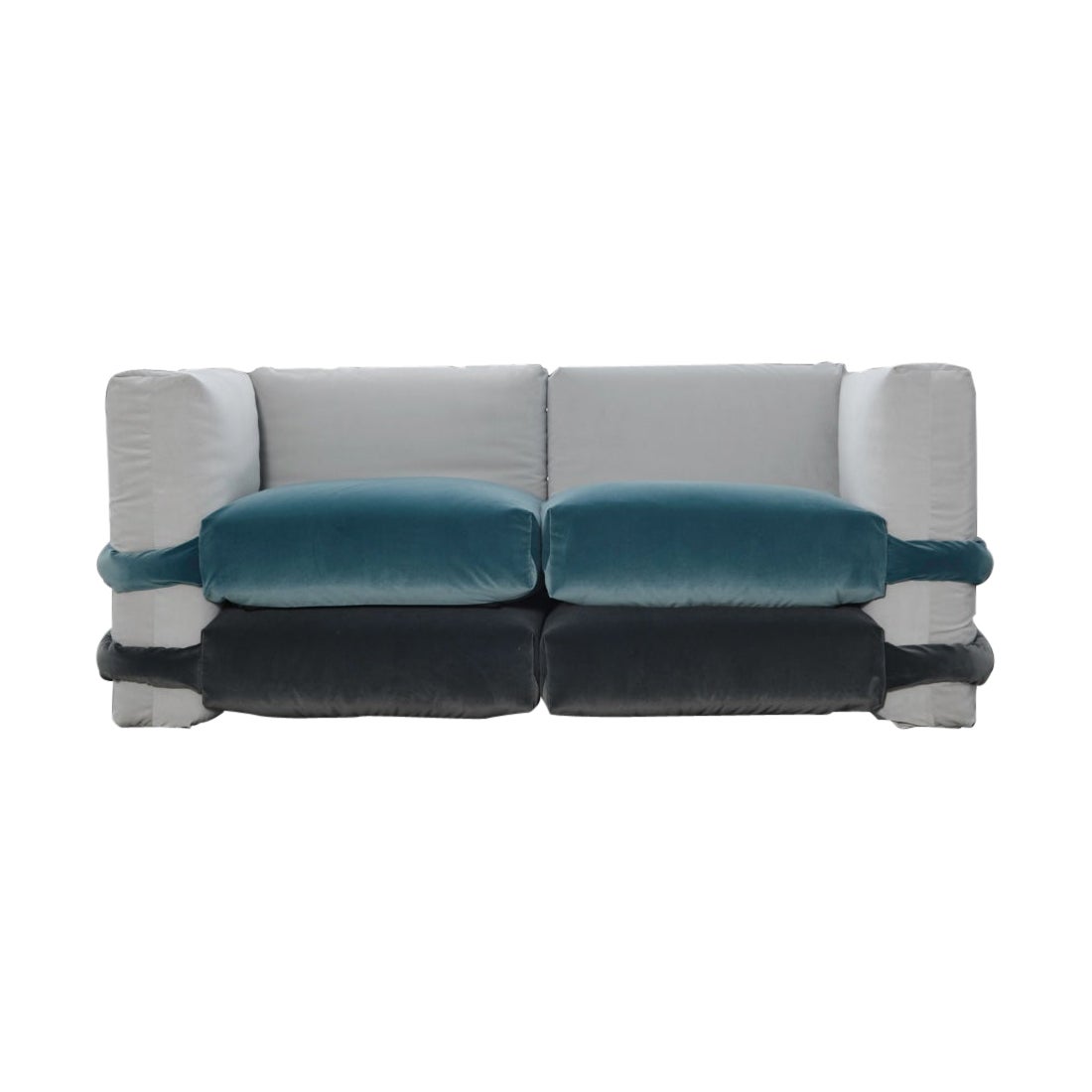 Muller Van Severen, Pillow Sofa, Maharam, Grey and Blue, Two-seater