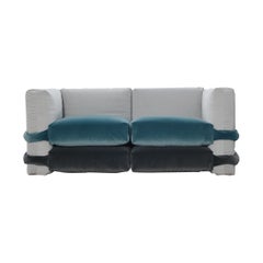 Muller Van Severen, Pillow Sofa, Maharam, Grey and Blue, Two-seater