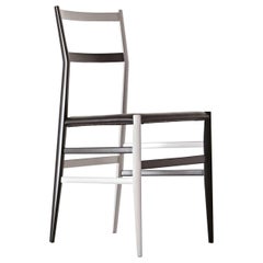 Gio Ponti Frassino Tinto Black & White Aswood Superleggera Chair For Cassina
