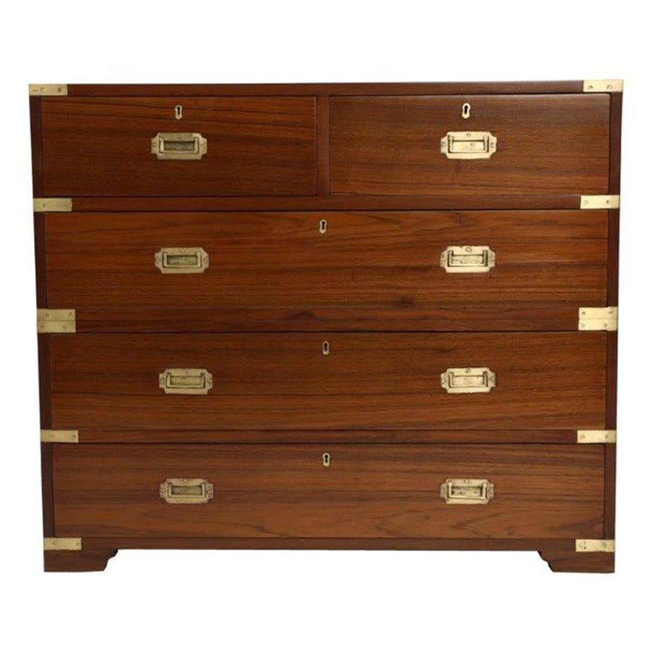 British Campaign Mahogany Chest of Drawers