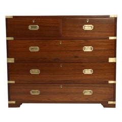 British Campaign Mahogany Chest of Drawers