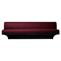 Sofa - Oak, Pure Wool Upholstery in Burgundy - Acer by Mokko