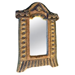Ceramic mirror by les Argonautes, France 1960's