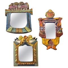 Set of Papier-mâché mirror by les Argonautes, France 1970's