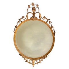 Gilded 1930s Adams Style Floral and Scroll Mirror