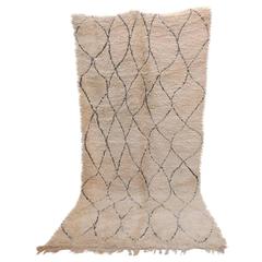 Vintage Moroccan Beni Ouarain Rug, All Wool, circa 1970