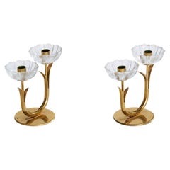 Gunnar Ander, Chandeliers, laiton, verre, Suède, années 1950