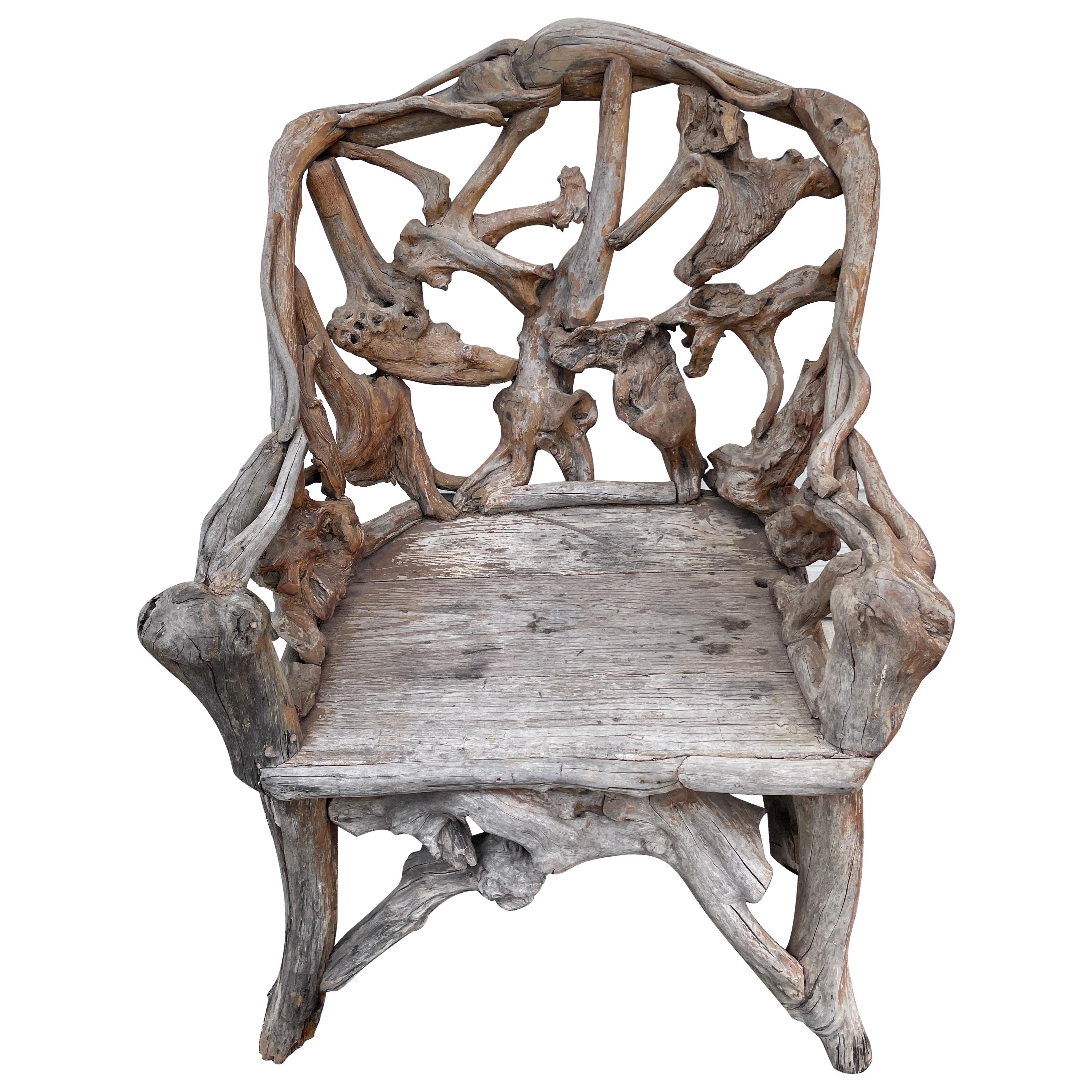 Natural Wood Branch Chair