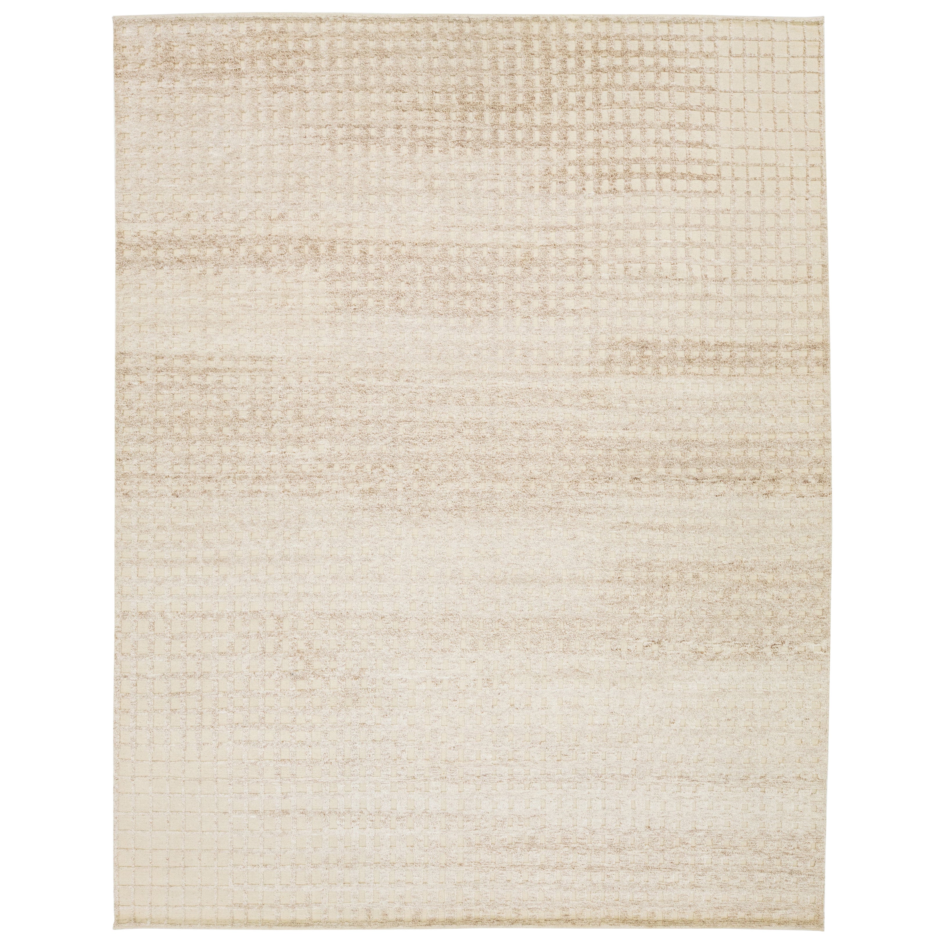 Tapis moderne de style marocain neutre présentant un motif géométrique par Apadana