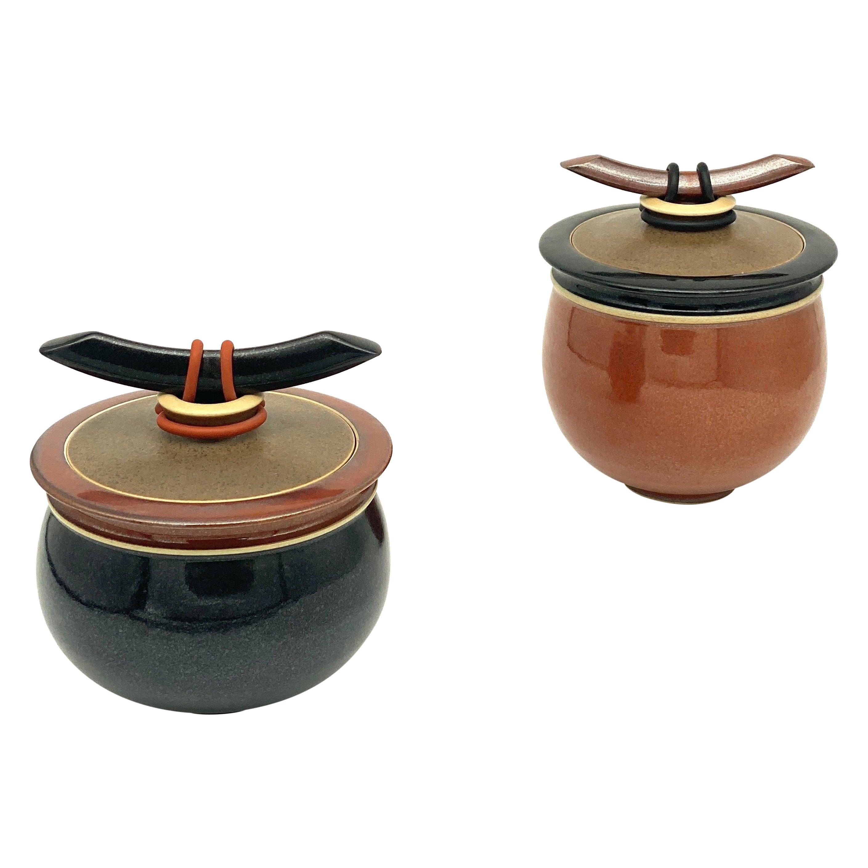 Japanese Artist Ceramics by Jerry Johns German Art Pottery For Sale