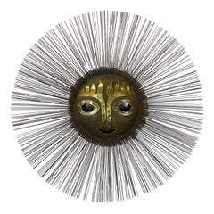 Monumental Surreal Brutalist Sun Sculpture in Brass and Bronze by Emaus