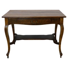 Mesa de escritorio antigua de roble macizo, circa 1920