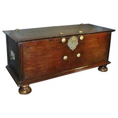 Antique Dutch Colonial Brass-Embossed Trunk