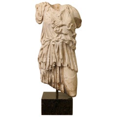Roman Marble Torso of Athena Sculpture