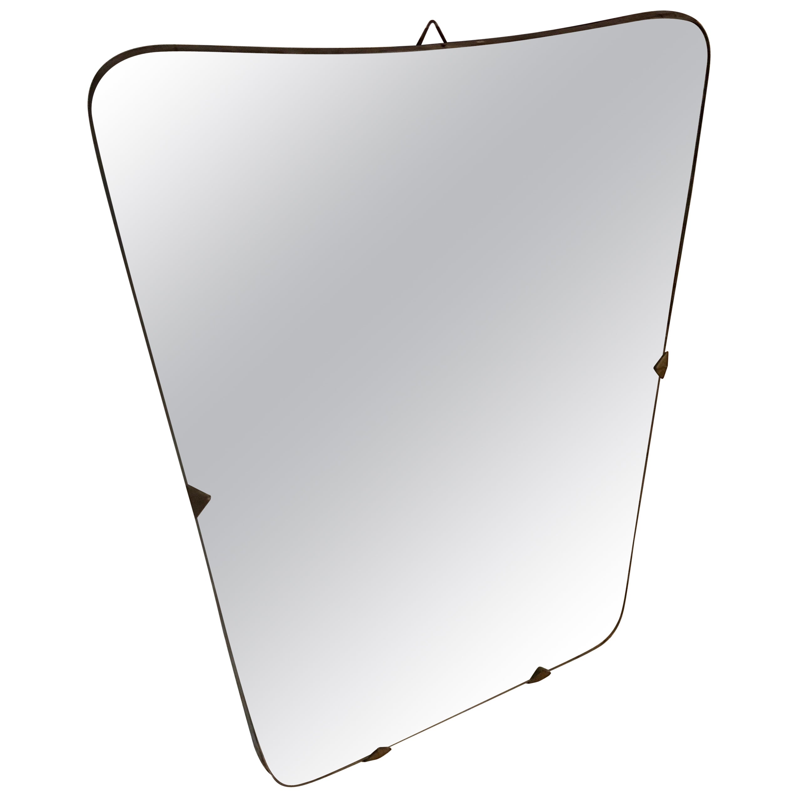 1950s Giò Ponti Style Mid-Century Modern Italian Wall Mirror