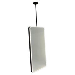 Miroir rectangulaire lumineux suspendu au plafond Quadris, cadre Patina bronze