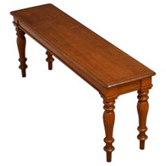 Antique Victorian Solid Oak Hall Bench