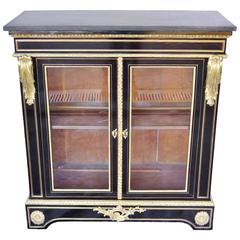 Antique French Display Cabinet Napoleon III Marquetry Boulle, 19th Century