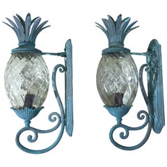 Paire d'appliques vintage en bronze et laiton - Tropical Elegance