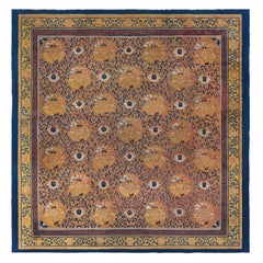 Tapis jaune chinois authentique Doris Leslie Blau du 19ème siècle fait main