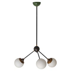 Lustre en laiton à trois Lights Design/One des années 1950