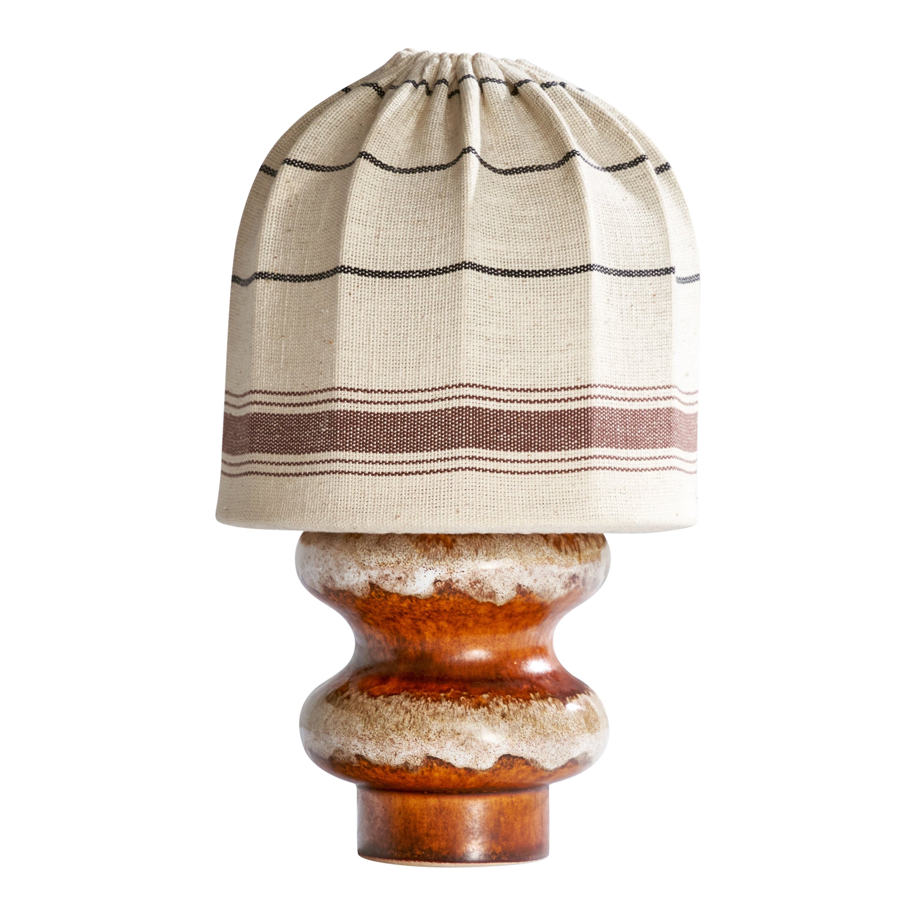 Lampada da tavolo di design svedese, ceramica, tessuto, Svezia, anni '70