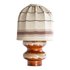 Lampada da tavolo di design svedese, ceramica, tessuto, Svezia, anni '70