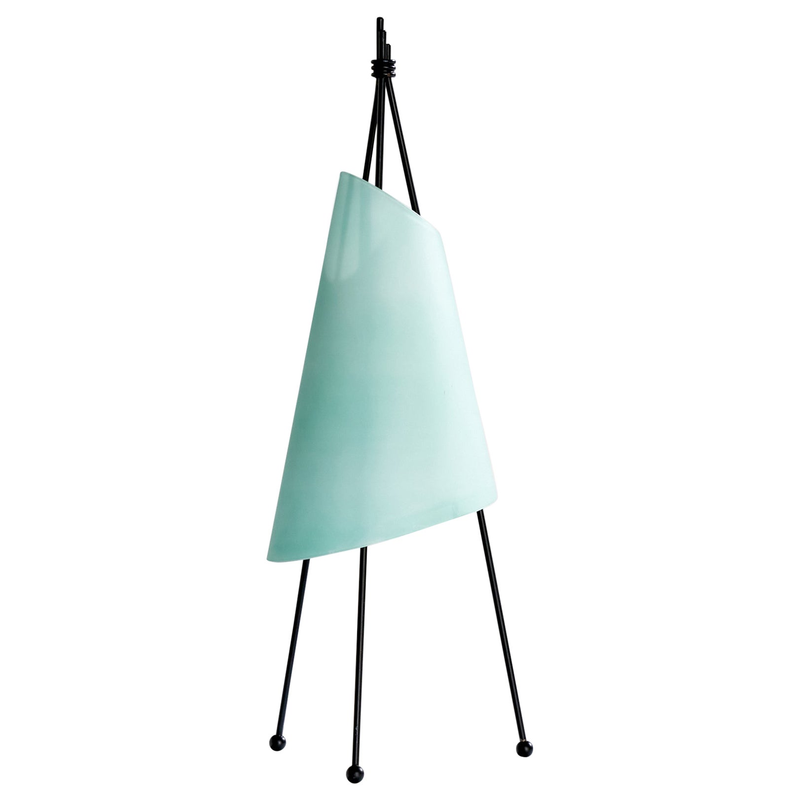 Italian Designer, Table Lamp, Metal, Glass, Italy, 1970s