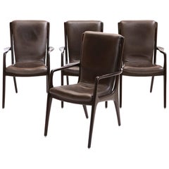 Set di 4 sedie da pranzo con fionda scolpita del Medioevo Vladimir Kagan Modello VK 101A