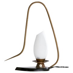 Arlus, Table Lamp, Brass, Metal, Glass, France, 1950s