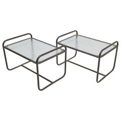 Mesa auxiliar de patio Walter Lamb para Brown Jordan Bronce
