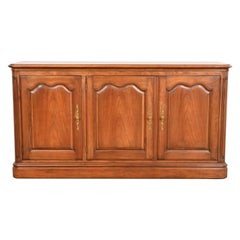Used Kindel Furniture French Provincial Louis XV Cherry Wood Sideboard or Bar Cabinet
