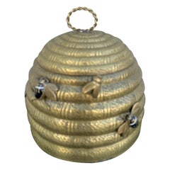 Caja colmena de latón dorado
