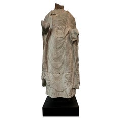 A Rare Massive Standing Limestone Buddha Torso