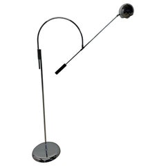 Robert Sonneman Orbiter Chrome Arc Adjustable Floor Lamp, 1970s