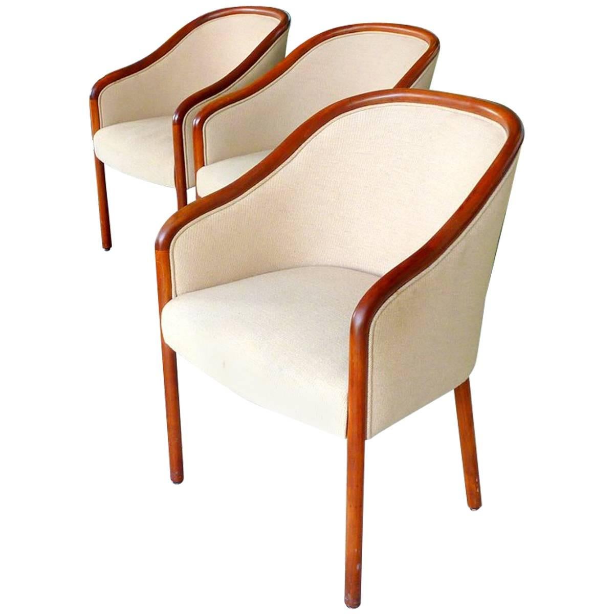 Walnut Banker Chairs by Ward Bennett for Brickel For Sale