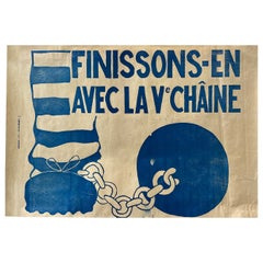 Mai 68 Original Vintage French Political Poster 'Finissons-en avec la Vè chaîne'