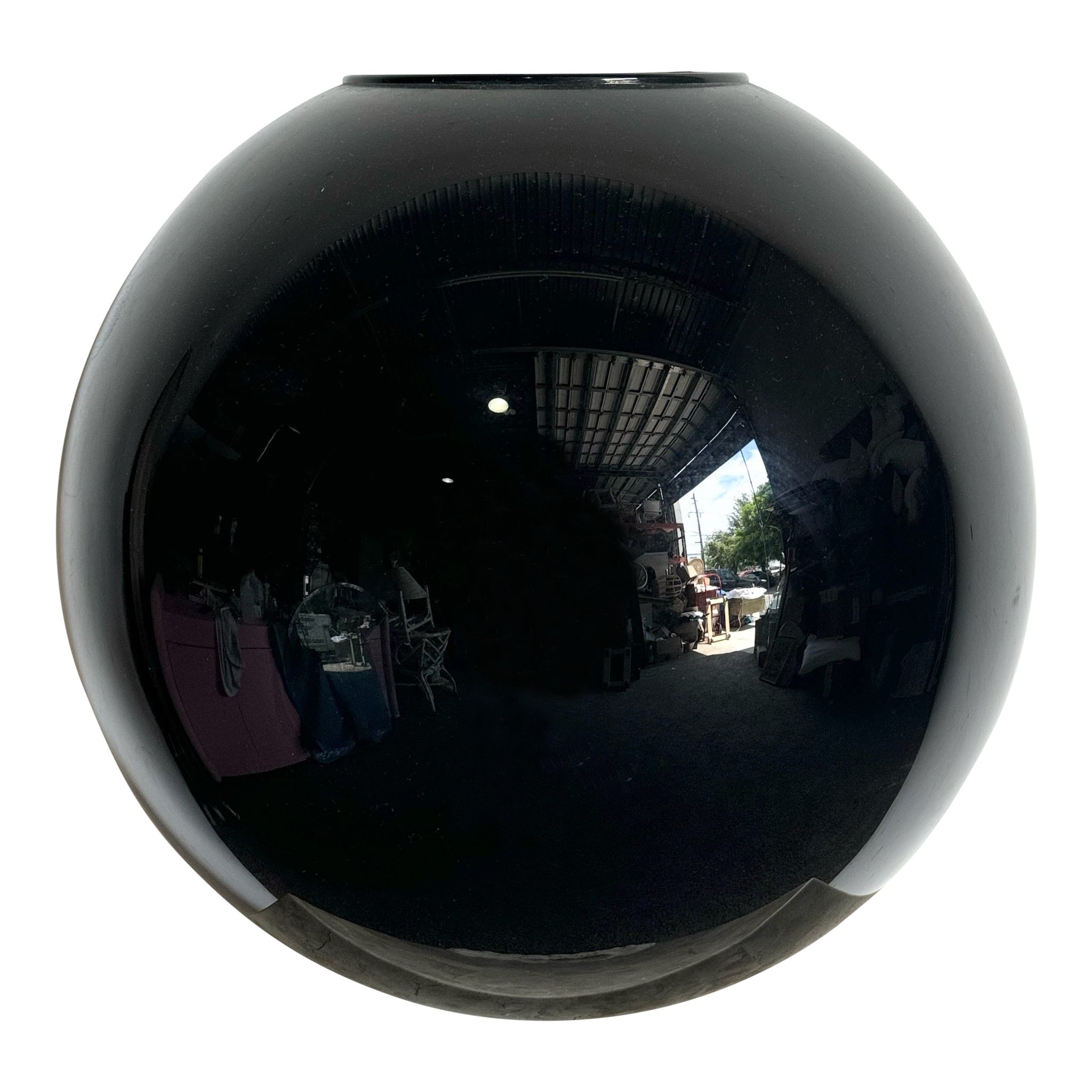 Postmodern Black Glass Ceramic Spherical Vase