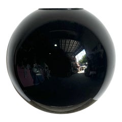 Postmodern Black Glass Ceramic Spherical Vase