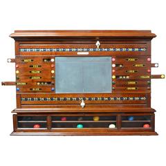 Antique Mahogany Wall-Mounted Billiards, Snooker Scoring Cabinet, circa 1870